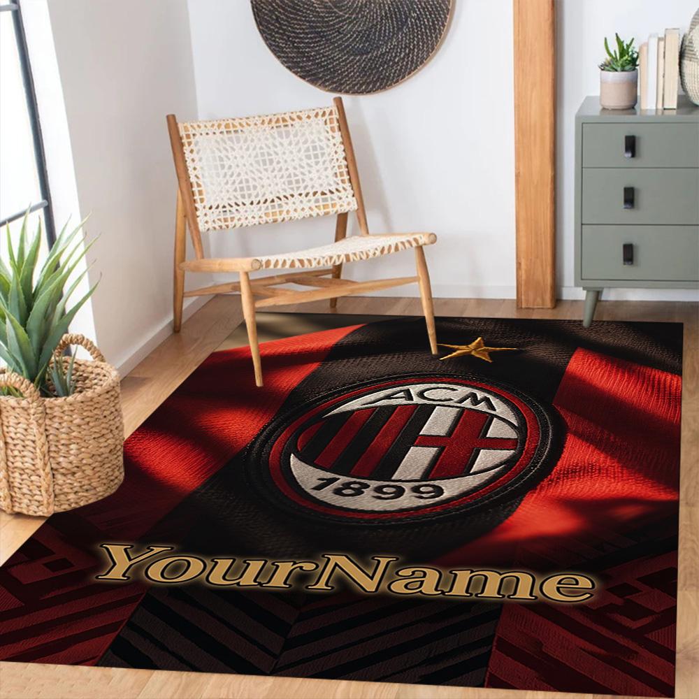 Ac Milan Customize Your Name Carpet Design for Bedrooms Study room Living Rooms Kitchen Antislip Carpet Anime Office Decor