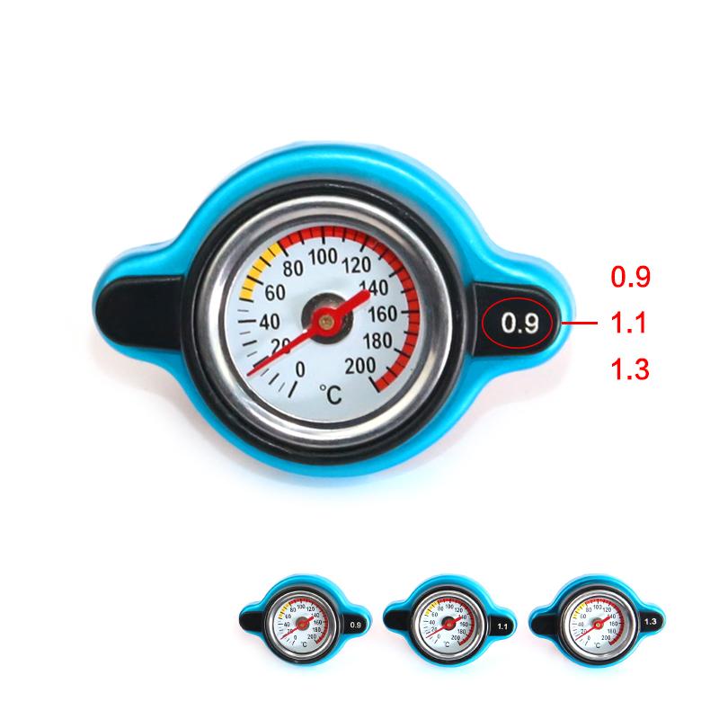 Car Motorcycle Styling Thermo Radiator Cap Tank Cover Water Temperature Gauge with Utility Safe 0.9 Bar/ 1.1 Bar/1.3 Bar