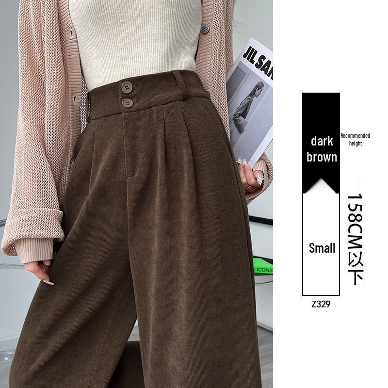 Women's High Waist Black Suit Pants - 2025 Summer Collection, Petite Wide Leg, Draped Straight Trousers