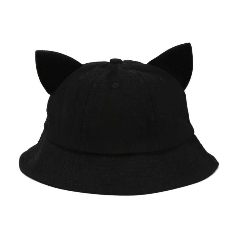 Unisex Harajuku Fischerhut Atmungsaktiver Fischerhut Sonnenhut Kätzchenohr-Dekore Sport Vintage Kätzchenohr