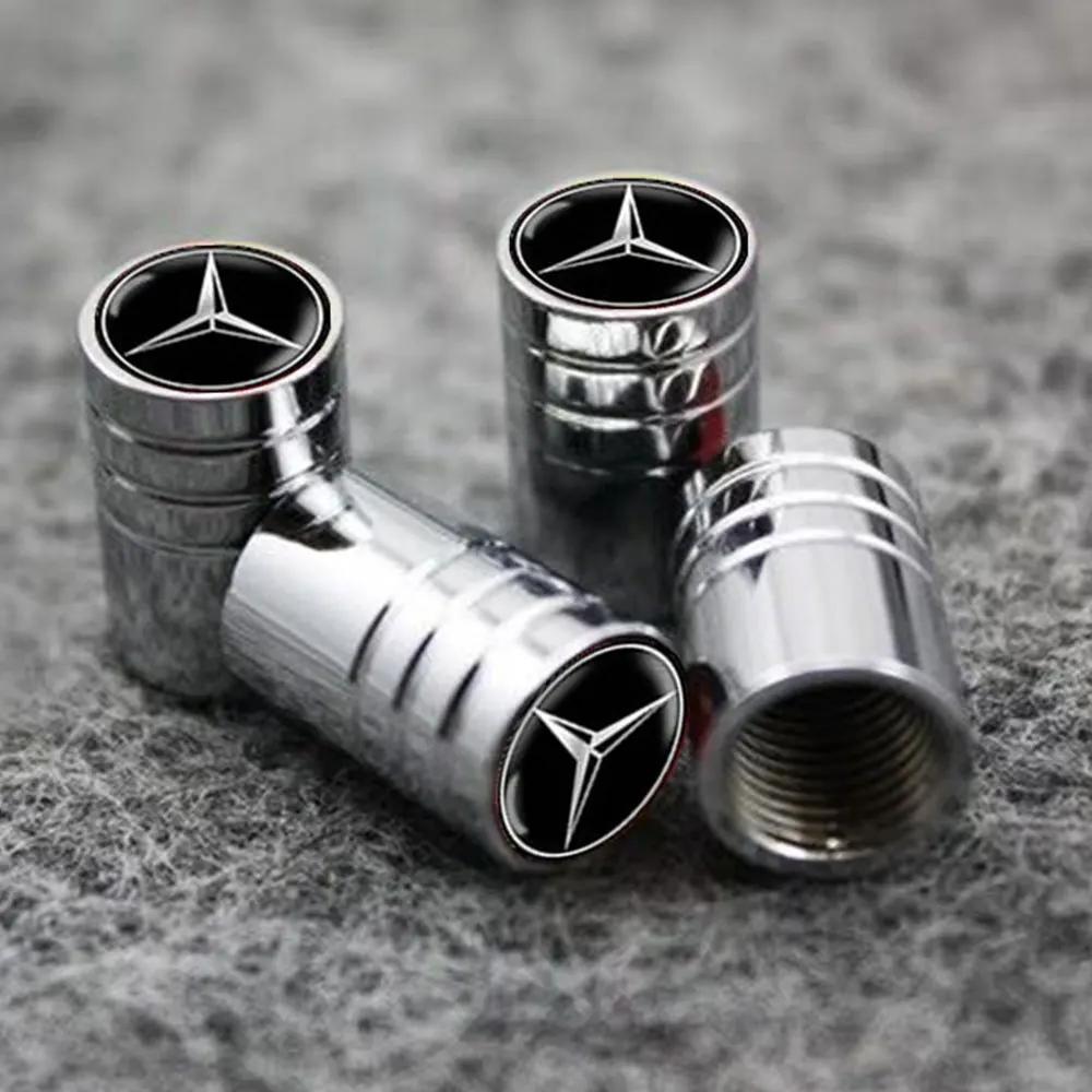

4pcs Metal Plating Car Truck Bicycle Tire Valve Caps Rim Stem Cap Valves For Mercedes Benz AMG C E S ML GLK GLE GLS GLC SLK CLK