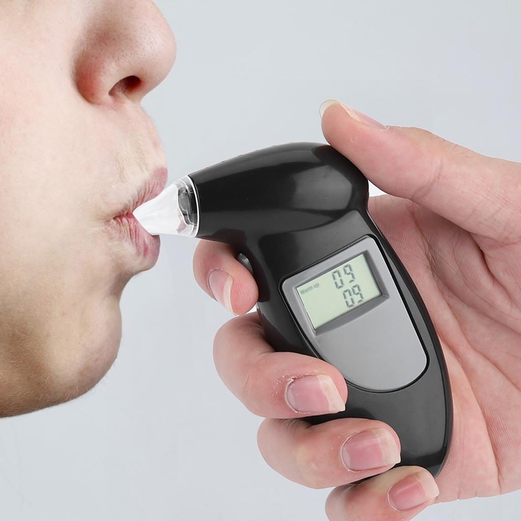Digital LCD Screen Alcohol Breath Tester Portable Keychain Breath Analyzer 10pcs Mouthpiece