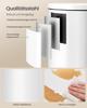 SONGMICS 30L Round Trash Can with 15 Trash Bags, Metal Pedal, Removable Plastic Bucket, Handle, Soft-Close Lid, Steel, Cloud White