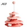 Educational Kitten Activity Center Cat Toy Roller, 3-Level Turntable Toys with 3 Balls, Anti-Slip Puzzle Multi-layer Track Ball Toys, Detachable Toy,