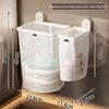 Wall-Mounted Foldable Suction Cup Laundry Basket for Bathroom or Toilet.