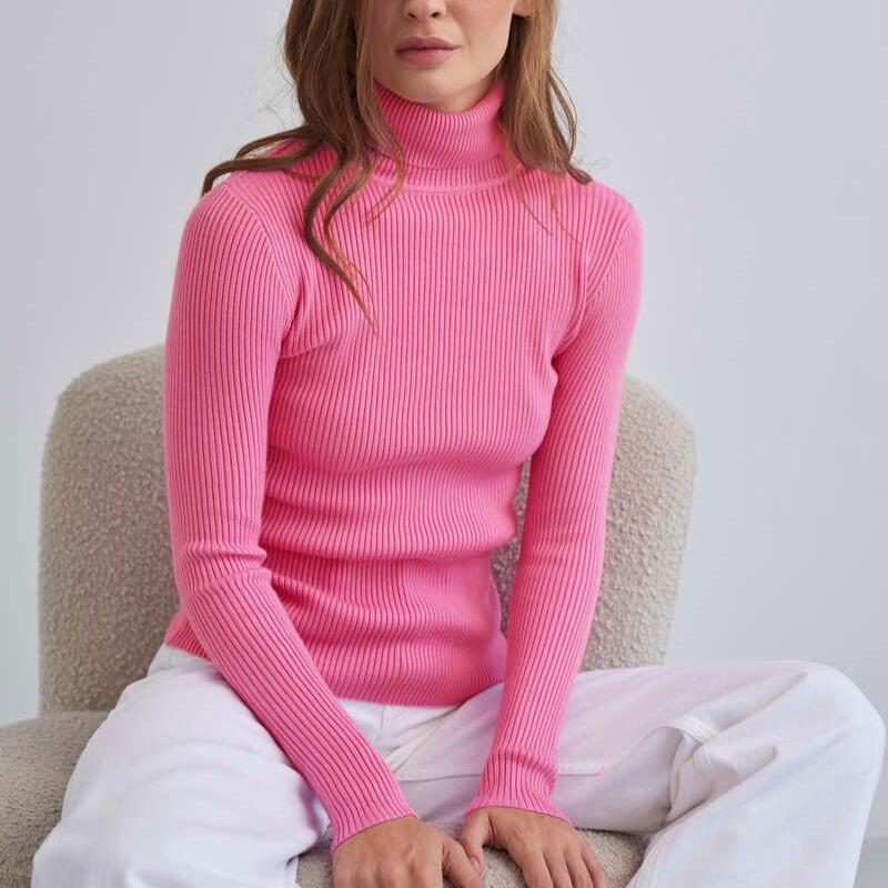 Women's Turtleneck Sweaters Long Sleeve Ribbed Mock Neck Sweater Spring Fall Slim-Fit Basic Layer Knit Pullover Lightweight Underwear Tops for Women