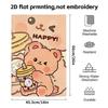 Absorbent Soft Shower Towel, Kawaii Bear Holding Milk Tea Print, Cute Daily Hand Towel