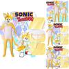 Déguisement de petit renard à double queue de Sonic pour enfants, robe de cosplay en tissu doux de soie, style européen et américain.