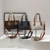 Women's Vintage Geometric Print Shoulder Bag   Lightweight PU Handbag with Detachable Strap & Zipper for Daily Use Crossbody Bag