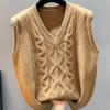 Women's Vest Knitted Tank Top for Spring and Autumn Wear New Women's Sweater Winter V-neck Loose
