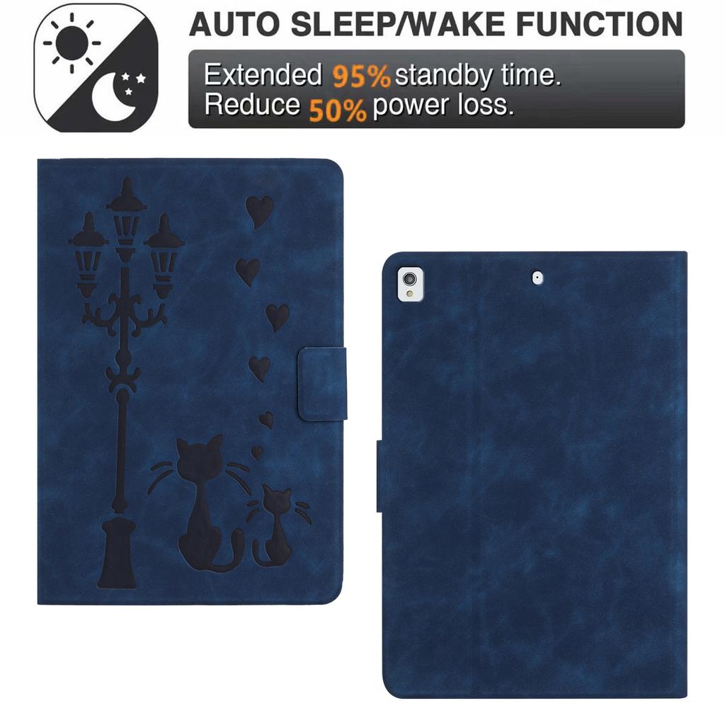 Für iPad 10.2 (2020)/(2019)/iPad Air 10,5 Zoll (2019)/iPad Pro 10,5 Zoll (2017) Hülle Paar Katze Aufgedruckt Mikrofaserleder Tablet-Hülle