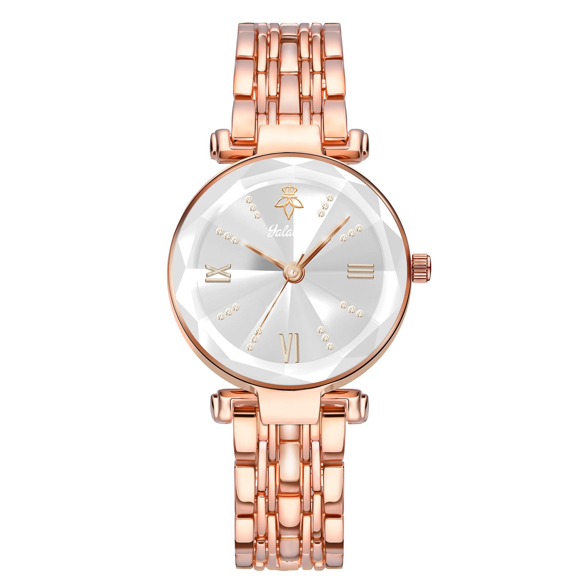 Yalalusi Rose Gold Women S Quartz Watch Light Luxury Ruby Women S Watch Waterproof Watch Fashionable And Elegant Women S Watch