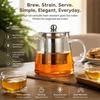 with Stainless Steel Infuser Clear Glass Tea Maker High Borosilicate Coffee Tea Pot  Blooming Tea