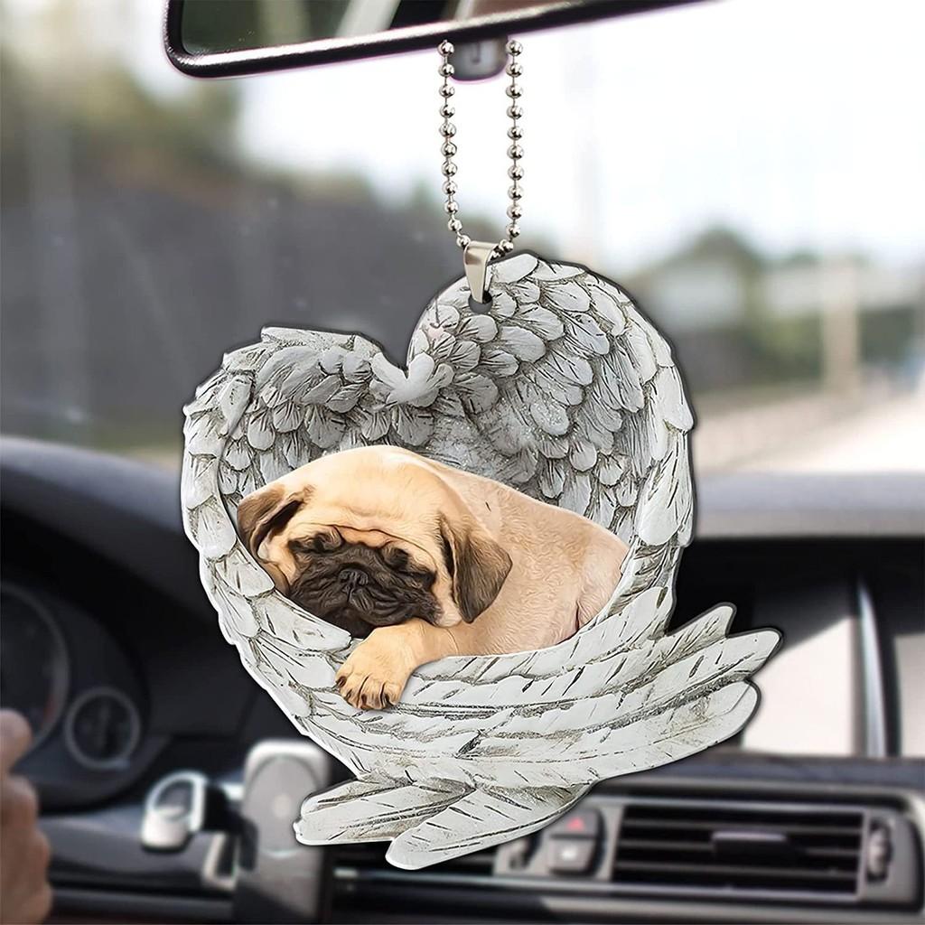Creative Acrylic Angel Wing Car Hanging Ornament For Home And Holiday Decoration