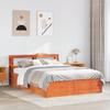 Solid Wood Bed with Headboard Wax Brown 120 X 190 Cm Pine