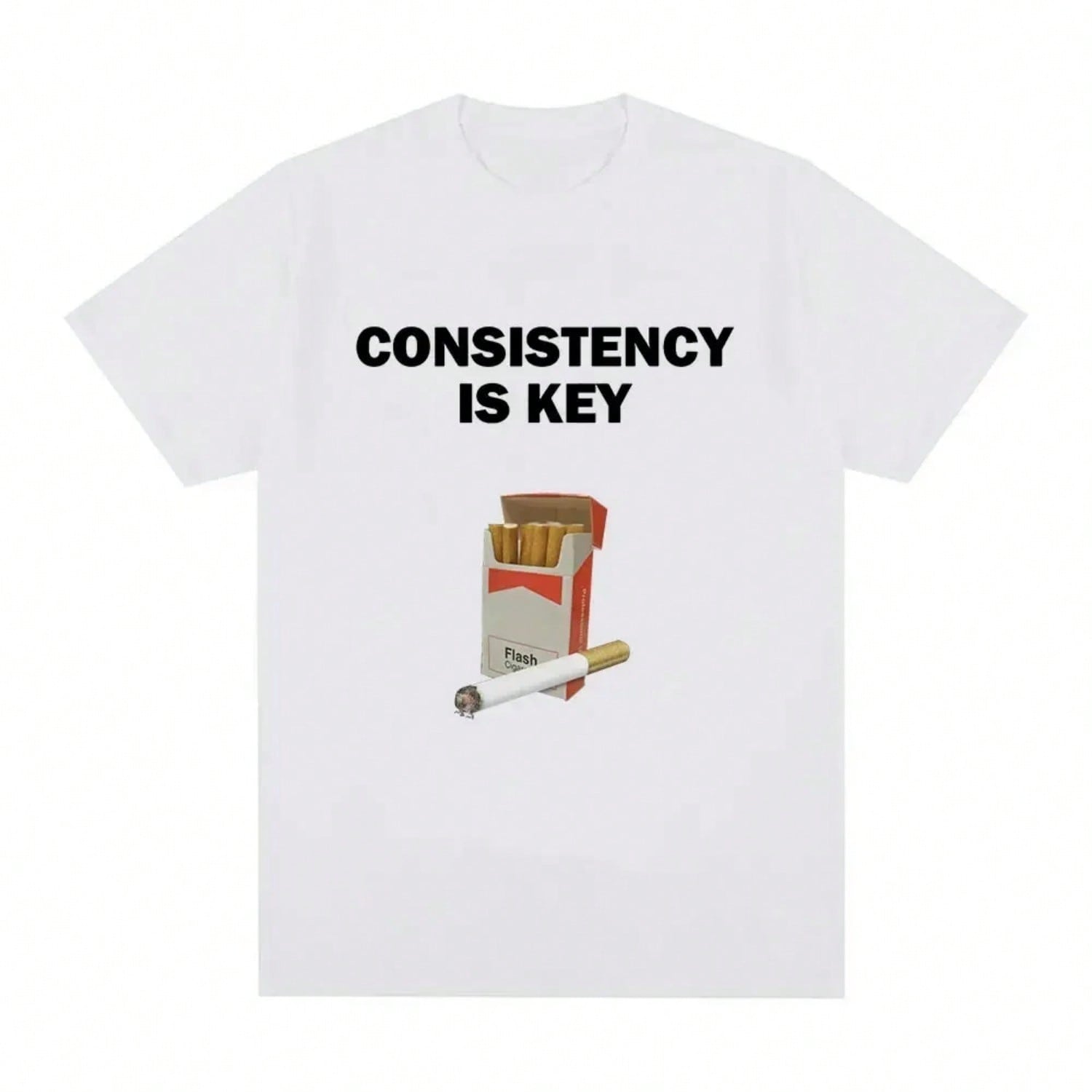 Funny Consistency Is Key Meme T-Shirt Wounisex s Fashion Harajuku Pattern High Quality Casual Vintage T-Shirt S разноцветный