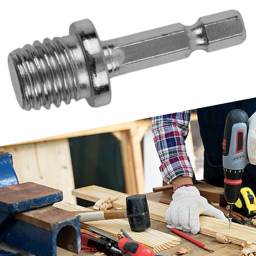 Hex Shank Drill Adapter M14 Screw Thread Connecting Rod Angle Mill Handle Polishing Grinder Electric Tools Accessories