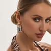 New Minimalist Smooth Geometric Rectangular Drop Earrings for Women Punk Golden Silvery Pendant Earrings Jewelry Accessorie