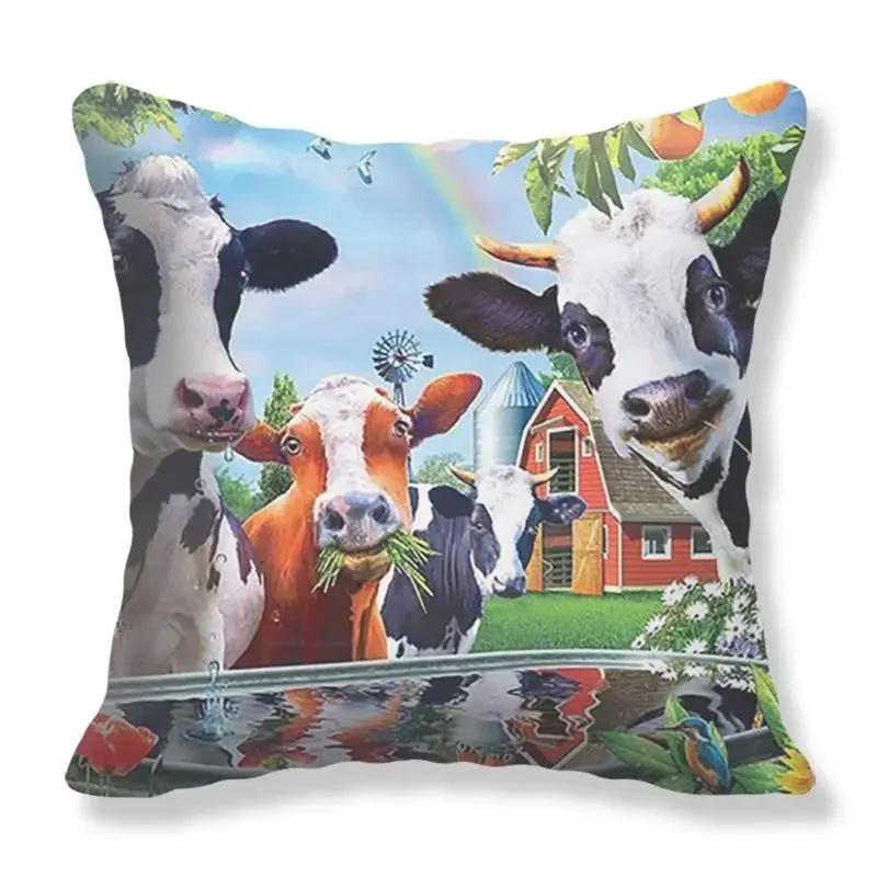 Sofa Cushion Cover Home Pillow Cartoon Funny Love Animal Cat Print Decoration