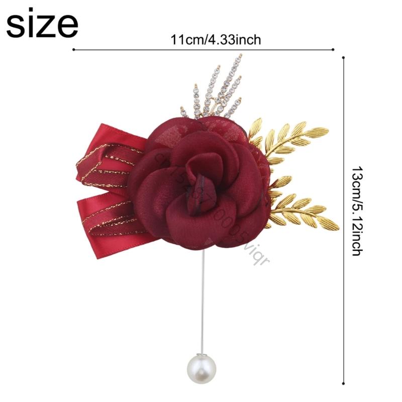 Wedding Corsage Realistic Rose Flower Boutonniere For Bride Groom Fade Resistant Chest Flower Brooch for Wedding Party AXYD