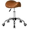 Stołek na kółkach, krzesło robocze z regulowaną wysokością 49-61 cm i ergonomicznym siodłem, 52x53x49-61cm, brązowy