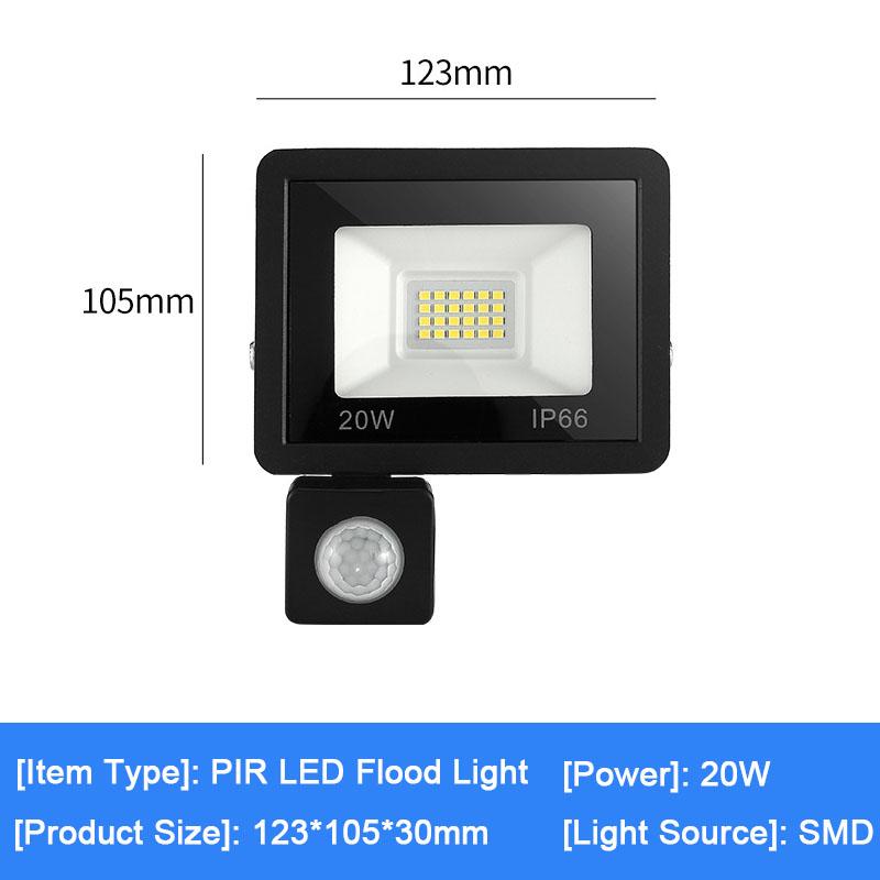 PIR Motion Sensor LED Flood Light Wall Lamp AC 220V Waterproof Spotlights 50W 100W 150W Reflector Outdoor Garden Street Lighting