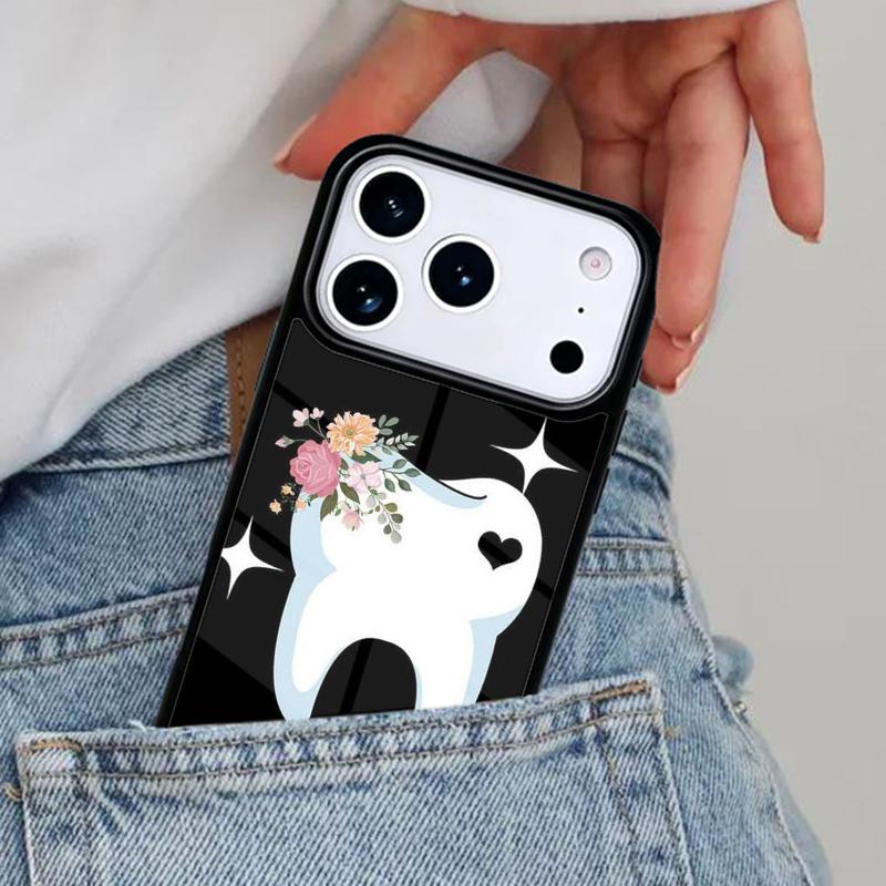 Dentist Tooth Pattern soft Phone Case for iPhone 16e 15 14 13 12 17 Pro Max Plus Air 17pro Cover Coque