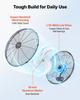 Wall Mount Fan, 450 mm Wall Mounted Hanging Fan with IP44-rated Protection, 3-Speed, Long Airflow Distance, Adjustable Rotation Angle, Powerful for