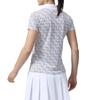 FootJoy FJ Outline Print Short Sleeve Skipper Polo Shirt, White, Women's, Medium, FJW-S24-S04, 81926-M