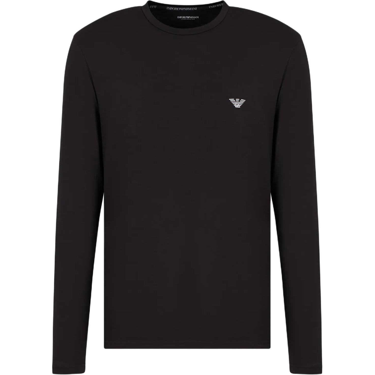 

Emporio Armani Ss24 Solid Color Letter Logo Embroidered Crew Neck Casual Long Sleeve T-Shirt Men tops Black 111984-4F511-00020 XL