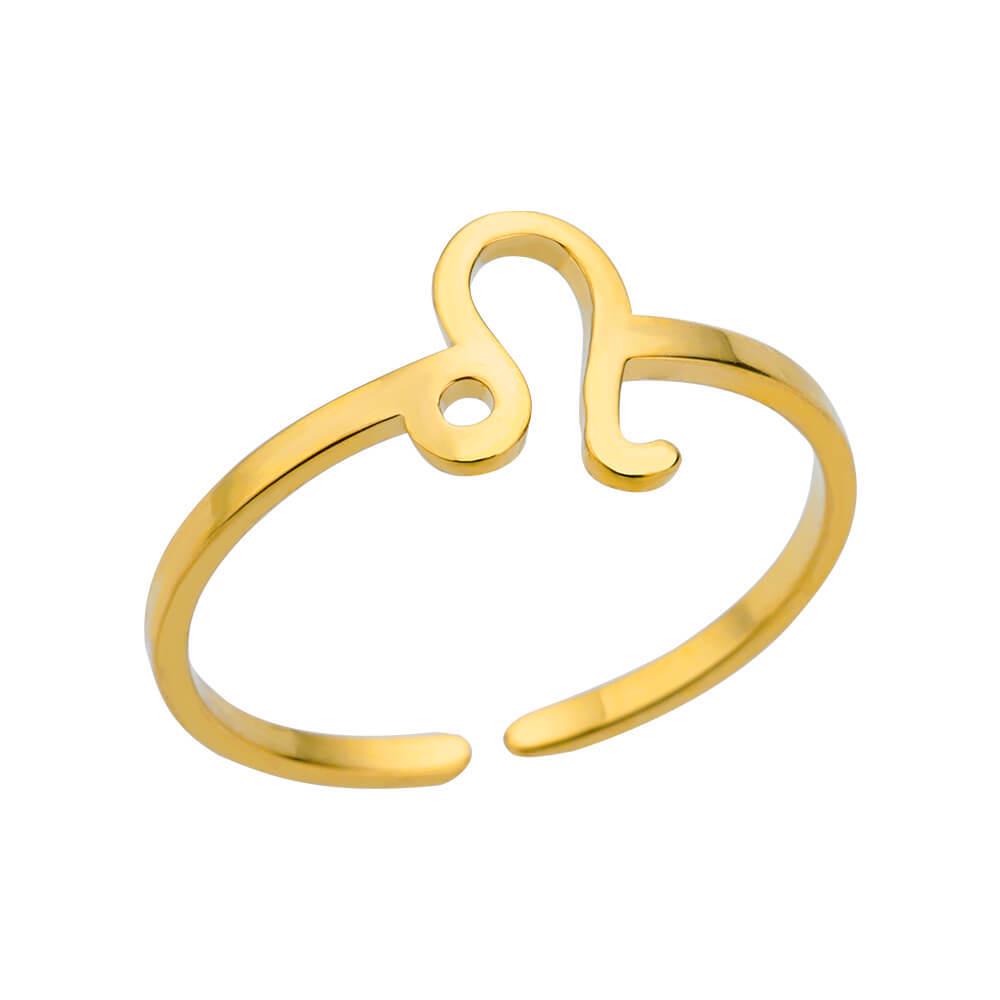 Stainless Steel Zodiac Birthstone Open Ring Set - 12 Constellations Symbol, Pinky Ring