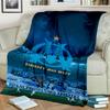 Olympique Fußballwappen Aufgedruckte Decken Weiche Flanelldecken für Sofa Bett Geschenke für Männer Frauen Picknickdecke Weihnachtsgeschenke