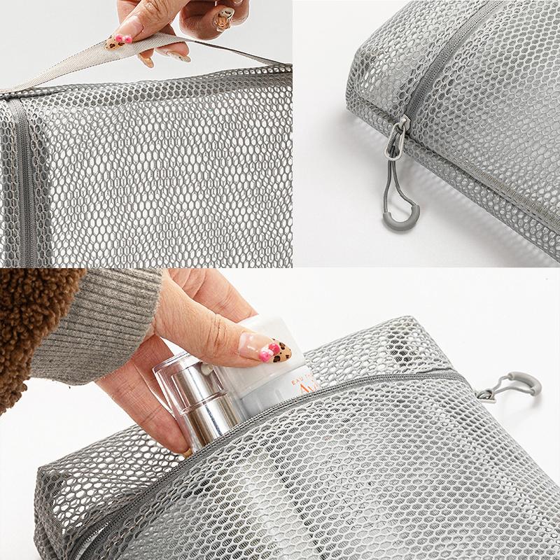 Mesh Makeup Toiletry Storage Bags Handbags Portable Travel Washing Body Shower Tools Organizer Hanging Cosmetic Organizer Pouch