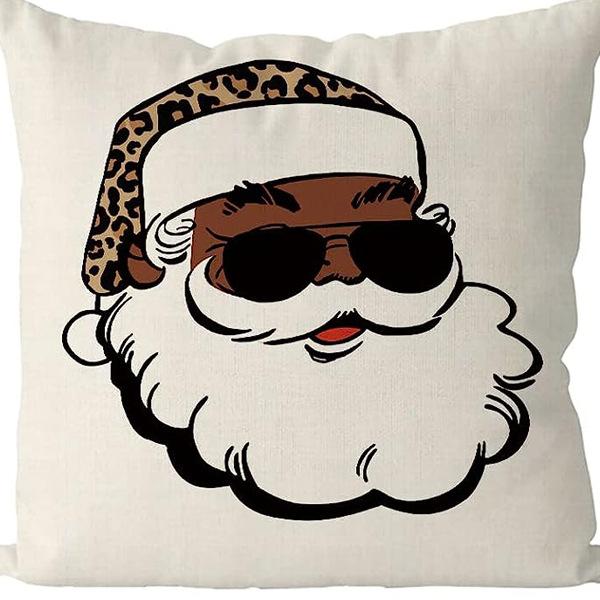Christmas Pillowcase Linen Print Elk Snowman Home Decoration Sofa Cushion Cover