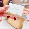 Retro Oil Dripping Rhinestone Double Heart-shaped Pendant Stud Earrings for Women Fashion Temperament Girls Jewelry