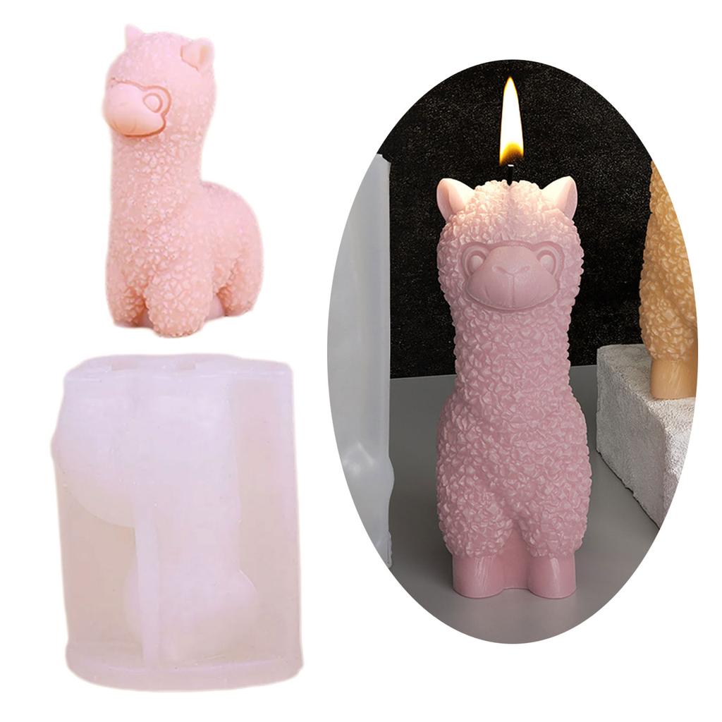 3D Alpacas Candle Silicone Moulds Animal Resin Castings Molds DIY Baking Molds Scented Candle Molds Home Decorations