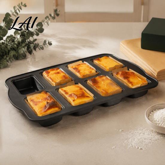 Professional Baking Supplies for Desserts 8-Cavity Mini Loaf Pan Set with 200Pcs Parchment Liners Heat Resistant Paper Nonstick Bakeware Rectangle