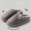 Waterproof Cotton Shoes for Large-sized Indoor Home Use with Fleece and Anti-slip Thick-soled Slippers