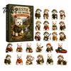 Advent Calendar for Kids Westie In The Woods Calendar, 24-Day Christmas Countdown Decorative Acrylic Animal Figures Dog Figure Set, West Highland