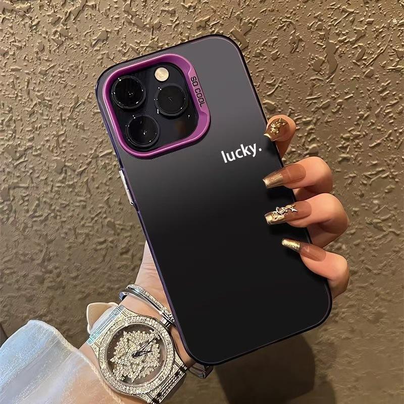 Simple lucky case suitable for Apple 16 phone case iPhone 14 premium 15 Pro English 13 gradient 12 lucky 17