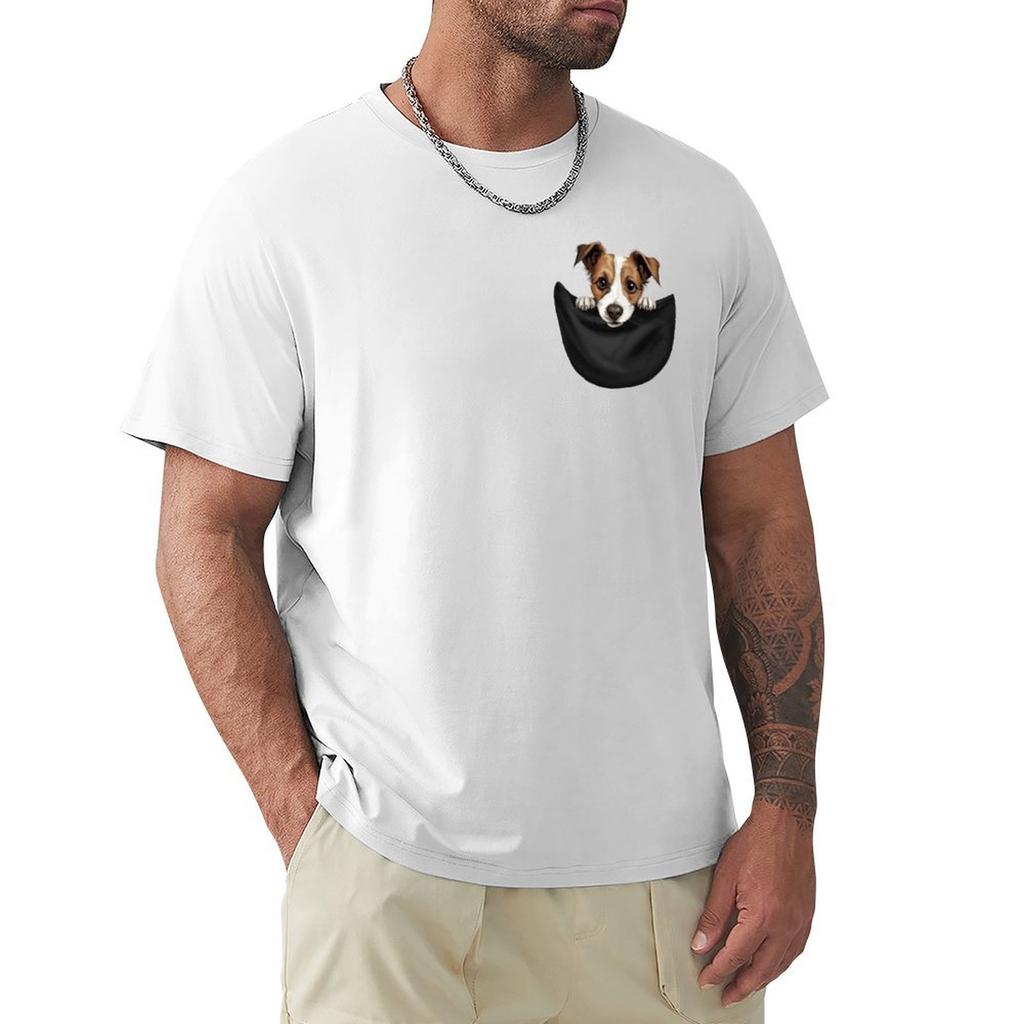 Dog In A Pocket Cute Jack Russell Terrier Puppy Tshirt Soft Antishrink Cotton Tee