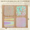 2025 Trend 200Pcs Button Maker Supplies Glittering Film For Pin Maker Machine Kit 4 Styles Clear Holographic Laminate Sheets