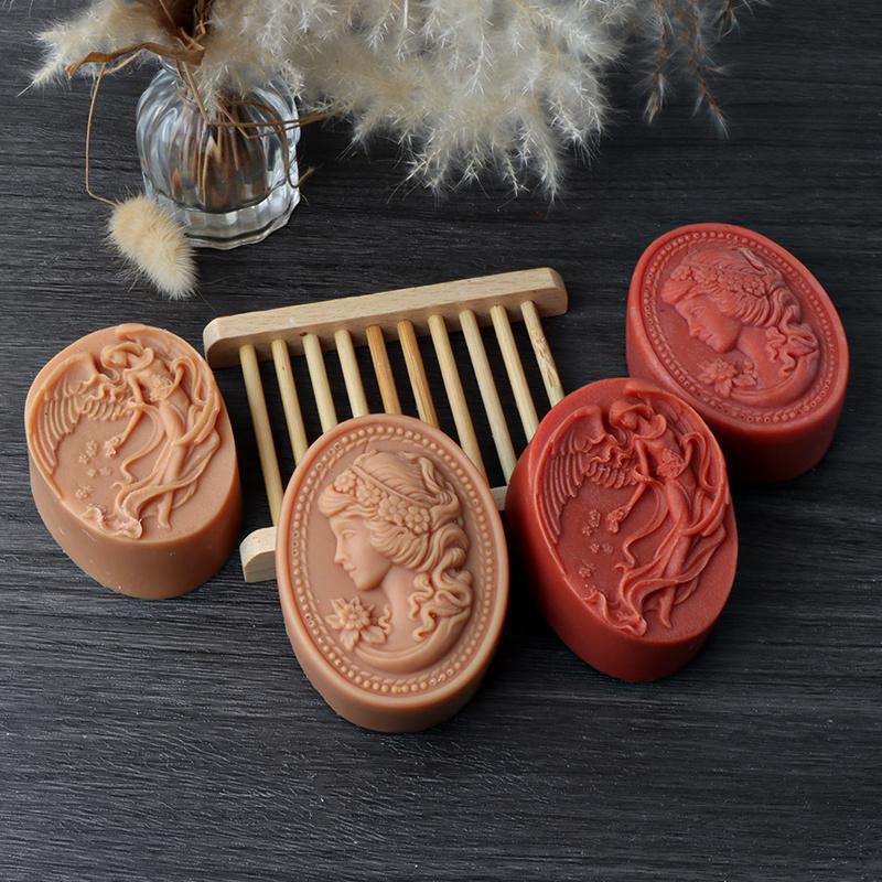 3D Wings Angel Girl Silicone Soap Mold DIY Embossed Flower Girl Candle Resin Plaster Making Tool Mould Cake Decor Gifts