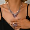 Women Party Wedding Dress Necklace Earrings Two-piece Jewelry Accessories