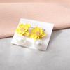 Sweet Lemon Yellow Earrings Niche Design Sense Cute Flower Pearl Female Korean Simple Versatile Geometric Earrings