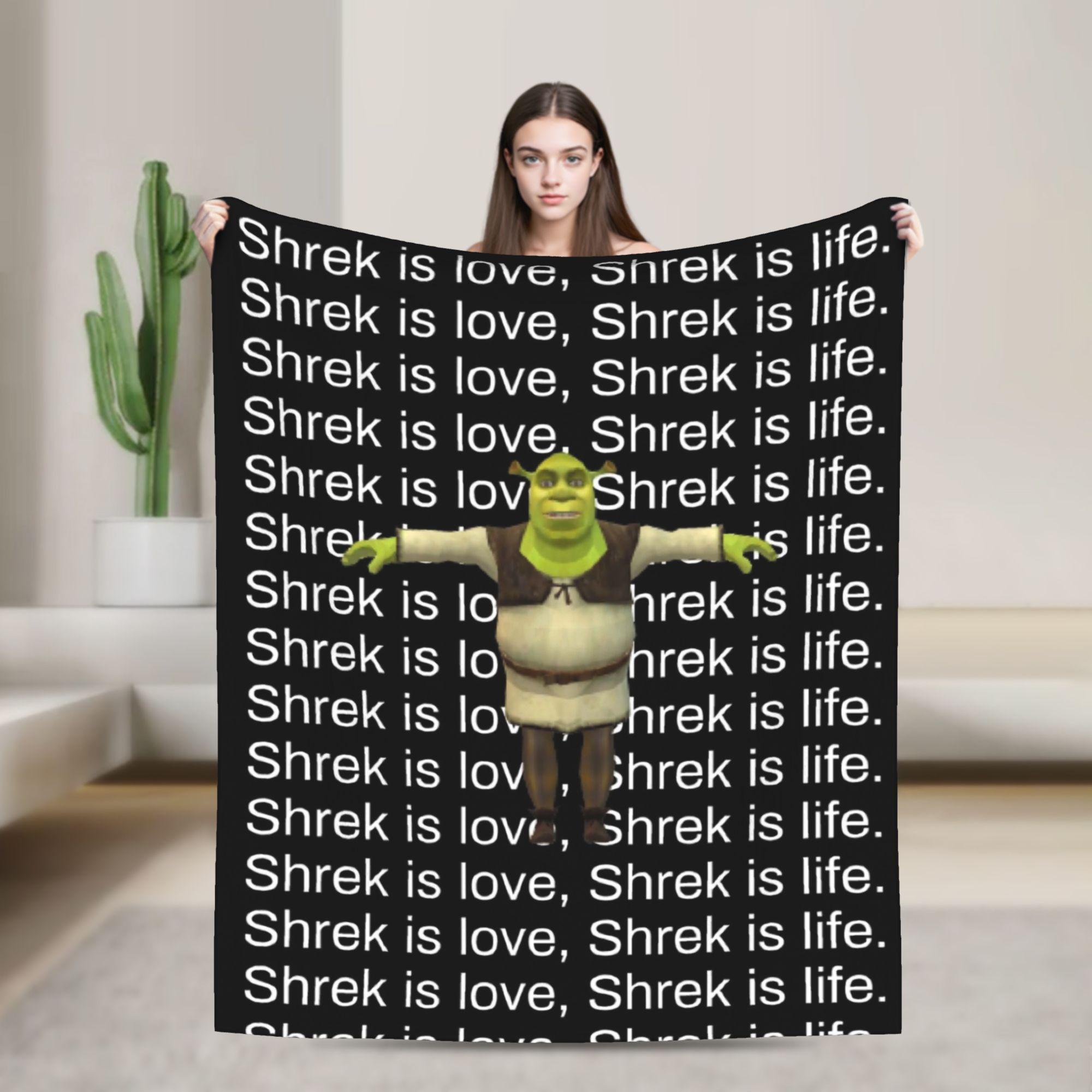 Shreks Is Love Shrek Is Life Blankets  Flannel Vintage Breathable Throw Blankets for Bedding Lounge Spring/Autumn 75X95CM
