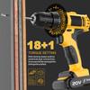 20V Keyless Cordless Drill Set Electric Screwdriver Mini DIY Variable Speed Brushed Motor Battery Power Source EU Warehouse