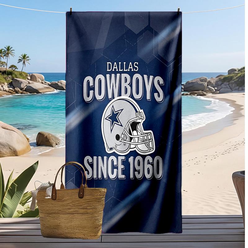 Asciugamano da Spiaggia Stampa Dallas Cowboys Morbido Portatile Asciugatura Rapida?Asciugamano Asciutto Per Piscina Vacanza Estiva Sport all'Aperto