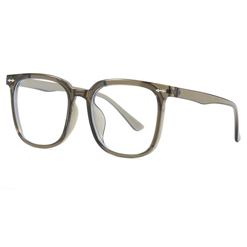 Fashion Black Frame Anti-blue Glasses Men's Ultra-light Square Big Face Thin Trend Plain Light Glasses Frame Trendy Women