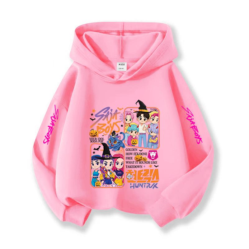 Kpop Christmas Casual Children's Hoodie Halloween Korean Fashion Comfortable Sweatshirt Children's Gift Girls Autumn Winter Set
